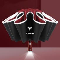 Automatic Umbrella with LED Reflective Strip Rain Wind Umbrella For Tesla Model 3 Model X Model S Model Y Accessories