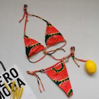 2021 European & American Sexy Triangle Bikini: Women's Multi-color Swimwear XL raudona