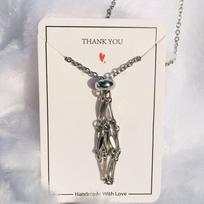 Stainless Steel Crystal Holder Cage Necklace Silver Color Gold Color Stone Holder Necklace Necklace Accessories Interchangeable