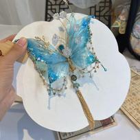 Fashion Sweet Fairy Wing Hair Clips Colorful Tassel Hair Clip Tassel Hair Clip Handmade Hair Claw Girls Accessories mėlyna