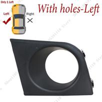 Car Front Bumper Fog Light Cover Grille Fog Lamp Frame Bezel Cover Hood Shell For Nissan Tiida Latio 2005 2006 2007 2008 With holes-1Left
