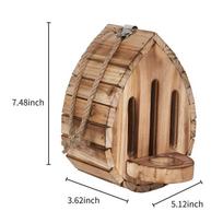 Wood Material Butterfly Feeder Hanging Design Bee Nesting Box New Moth Habitat  Garden 1Pc