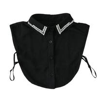 White Black Fake Collar Pearl Rhinestones Designs Neckline High-Quality Luxury Lapel Collar juoda