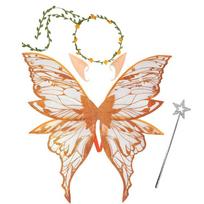 Creative Fairy Butterfly Wings Lightweight Dress Up Wings Set Fairy Costume Wing Set  Halloween oranžinė