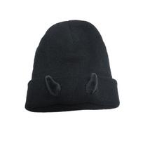 Devil Horn Knitted Wool Hat: Warm, Funny Hip Hop Style for Autumn, Winter & Halloween Extra Stretch
