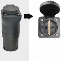 Portable 220V Type 2 Male Plug to Schuko Socket EV Charging Adapter For EV Charger EV Connector Type2 to EU