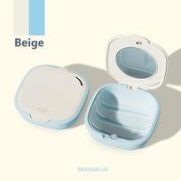 Portable Mouth Guard Box Oral Cleaning False Teeth Denture Storage Box Teeth Aligner Braces Box šviesiai mėlyna spalva