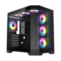 GAMEMAX Mid-Tower Gaming PC Case with Tempered Glass Side Panel, ATXM-ATXITX Compatible, 7-Slot Expansion, 400mm GPU Compatible, 4 ARGB Fans, V5.0