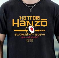 Hanzo Sushi Logo T-Shirt, Japanese Sushi Restaurant Graphic, Kill Bill Inspired XL
