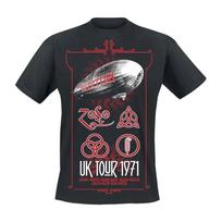 LED ZEPPELIN - UK TOUR 1971 BLACK T-Shirt X-Large S
