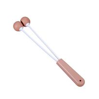 Portable Massage Double Ball Hammer Knock Back Neck Waist Legs Hand-held Massage Stick Meridian Beating Relaxation Muscle rožinė