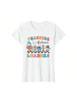 Retro Teaching Future Leaders Groovy Teacher Back To Wounisex's Crewneck High Quality Fashion  100% Cotton T-Shirt 01232 S