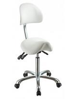 Silver Fox meistro kėdutė balnas su 4 reguliavimais ir ergonominiu atlošu, balta Rieti