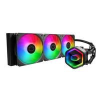 Cooler Master 360 Core II AIO CPU Liquid Cooler, R9U9i9, Dual Chamber G9R Pump, Infinity Mirror aRGB, 400mm Tubes, 360mm Radiator, 120mm PWM Fan, AMD