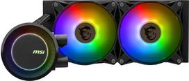 MSI MAG CoreLiquid E240 Black - AIO ARGB CPU Liquid Cooler - Rotating Cap Design - 240mm Radiator - Dual 120mm ARGB PWM Fans - Compatible with LGA