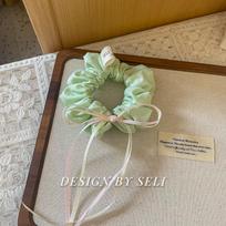Jasmine Grape Summer Scarf & Pink Bow Hair Tie Set