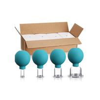 Four-Piece Glass Cupping Set with Suction Cups in Gift Box.