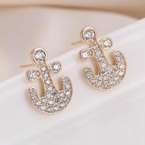 European & American Style Pirate Ship Anchor Earrings - Creative Fashion Stud Jewelry for Women.