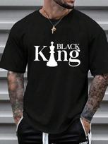 Unisex'S Black King Chess Piece Graphic T-Shirt L