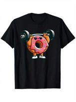 Funny Donut Weightlifting Gym Unisex T-Shirt M