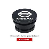 Car Cigarette Lighter Dust Cover Dustproof Decorative Cap For Nissan Nismo Qashqai X-Trail Teana Tiida Versa Almera Juke Murano juoda