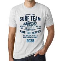 Men’s Vintage Tee Shirt Graphic T Shirt Surf Team 2038 Vintage White XS