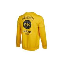 Adidas Neo Logo Crew Neck Pullover Sweatshirt Men Tops Yellow HC9691 L