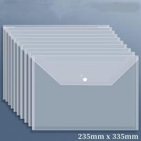 10pcs A4 Transparent File Bag Student Test Paper Storage Classification Office Documents Folders Organizer Information Pocket