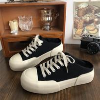 Shoes for Women Canvas Lace Up Woman Footwear High on Platform Black Quality New In Y2k Fashion Offer Casual Luxury 2024 Light A 35