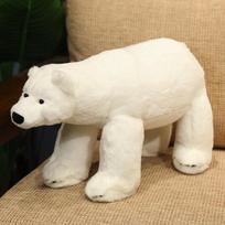Lovely  Simulation White Polar Bear Plush Toys Cute Soft Stuffed Animal Plush Bear Dolls Kids Birthday Gift 26x45cm balta