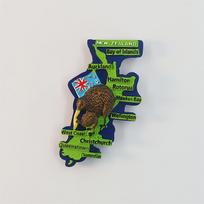 Oceania New Zealand kiwi Map 3D Stereoscopic Tourism souvenirs Resin painting Decoration home Refrigerator magnets
