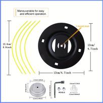 1pc Disc Lawn Mower Attachment, Safer Aluminum Bottom Cover, More Efficient Disc Design, Garden Trimming and Weeding 1 set
