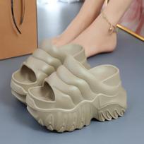 Fashion Tide Sandalias Moteriški Vasaros Nauji Vidiniai Namai Neslystantys Lauke Minkšti Paplūdimio Batai Platforma Aukštakulnės Šlepetės Universalios CN 36-37 chaki