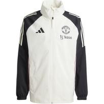 Adidas MUFC Rain Football Training Hooded Zip Jacket Men Jackets Jade-White Black JE3725 XS