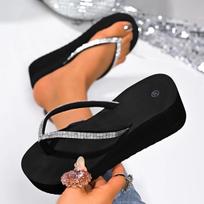 Fashion Women Slippers Crystal Platform Flip Flops Woman Plus Size Light Walking Sandals New Summer Outdoor Wedges Slippers Slides Women 36