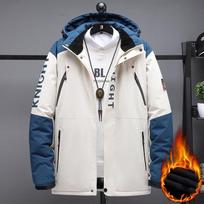 Men's Winter Thick Velvet Outdoor Parkas Zip Up Jacket Casual Plus Size Windproof Waterproof Clothes 8XL