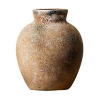 Kaimiška keramikinė vaza Dekoratyvinė Wabi Sabi vaza Stalo dekoras Sodybos stiliaus gėlių vaza židiniui, įkurtuvėms, svetainei, biurui, vakarėliui
