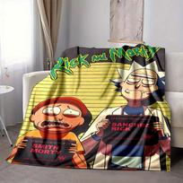 1 vnt. Rick & Morty flanelinis pledas, lengvas, minkštas, šiltas, visų sezonų pledas sofai, lovai, kelionėms, L1028098 80x120cm