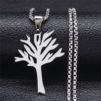 European and American Hollow Tree of Life Necklace Stainless Steel Tree Pendant Personalized Versatile Accessories