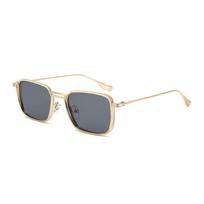 New Steampunk Sunglasses Vintage Square Metal Frame UV400 Eyewear for Men Women Fashion Designer Brand