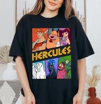 Disney Classic Hercules Retro Characters 100% Cotton T-shirt Mens Tees Top Unisex Adult Kid Shirt S