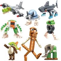 Creativity Building Blocks Italian Brainrot Tung Tung Tung Sahur Crocodile aircraft Miniature Splicing Blocks Children s Playthings Gifts