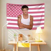 Chad Michael Murray American Flag Tapestry  Hippie Wall Hanging Perfect Fans Gift for Bedroom  Dorm Decor 74x94cm(29x37in)