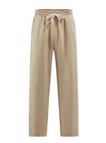 Men Textured Knit Drawstring Waist Wide Leg Pants With Pockets S