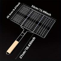 Large BBQ Grill Basket, Rectangular Metal Grid - for Fish,Chicken Wings,Steak,Shrimp,Veg - Outdoor Camping Backyard BBQ