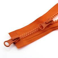 New 90cm Two Way Chunky Zip #5 Plastic Teeth Zipper Resin Zipper Open End Double Slider Jacket Long Zips oranžinė