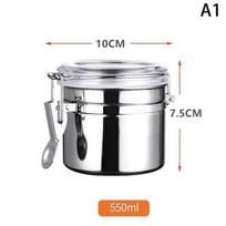 Coffee Beans Vacuum Sealed Jug Stainless Steel Food Airtight Container For Kitchenware Portable Grain Storage Can For Kitchen