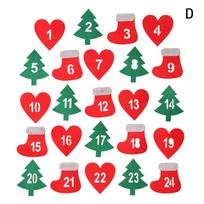 Candy Tag Biscuit Package Merry Christmas Countdown Christmas Label Xmas Ornament Gift Felt Sticker Advent Calendar Number A