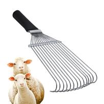 Livestock Grooming Rake Animal Back Scratcher Shedding Brush Ergonomic Steel Cashmere Wool Dematting Comb For Sheep Cow Goat China Mainland