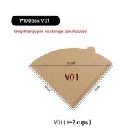 Coffee Filter Acrylic Paper Anti Dust No Bleach Filter Paper 100 Pcs Box V01 V02 V60 Coffee Maker Filter No Bleach with Anti